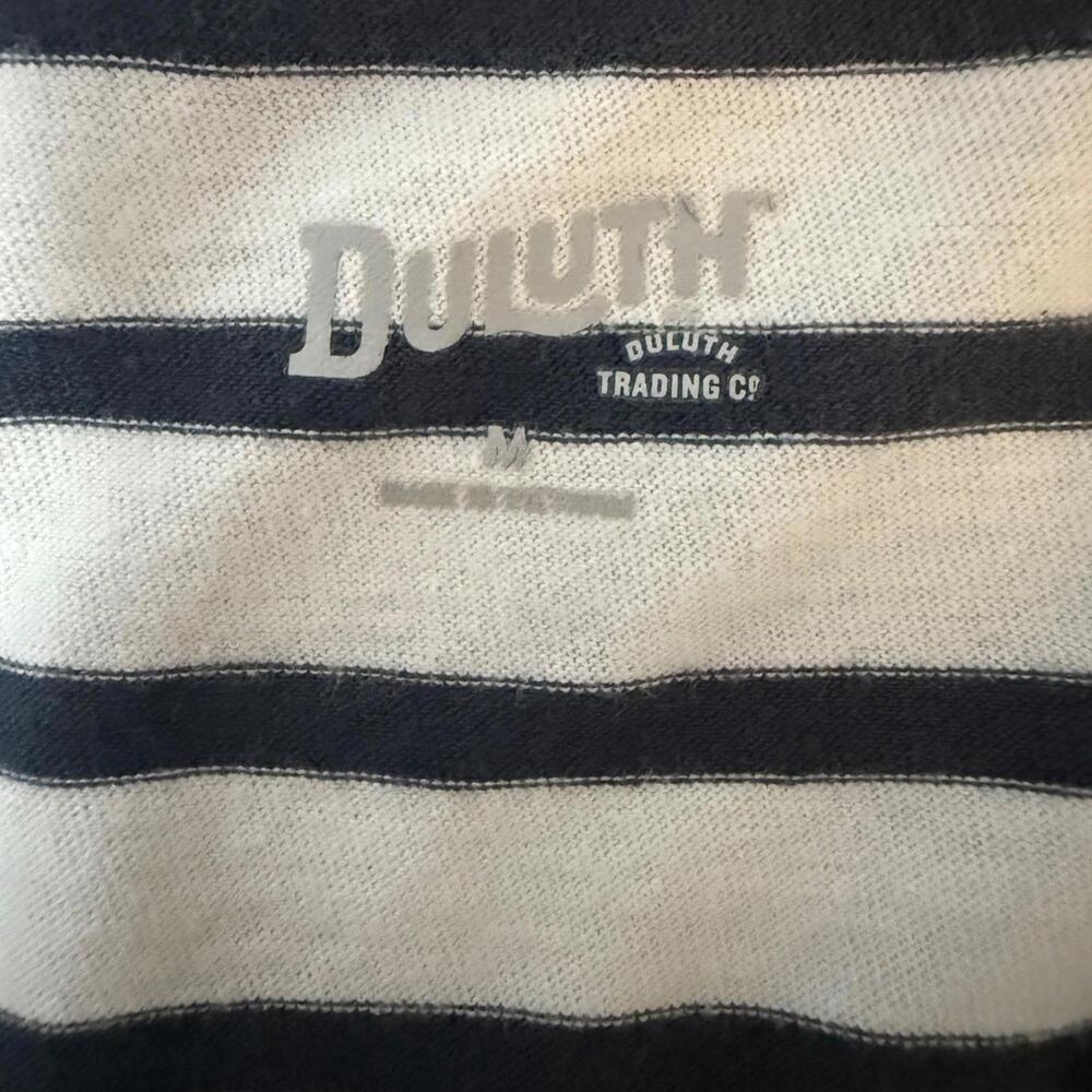 Duluth Trading Co. Women's M Stripe Henley Short Sleeve Tee Classic Cotton - Picture 5 of 8